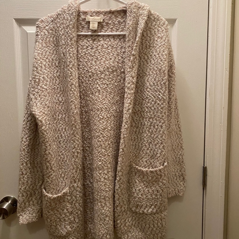 Pink and white cardigan